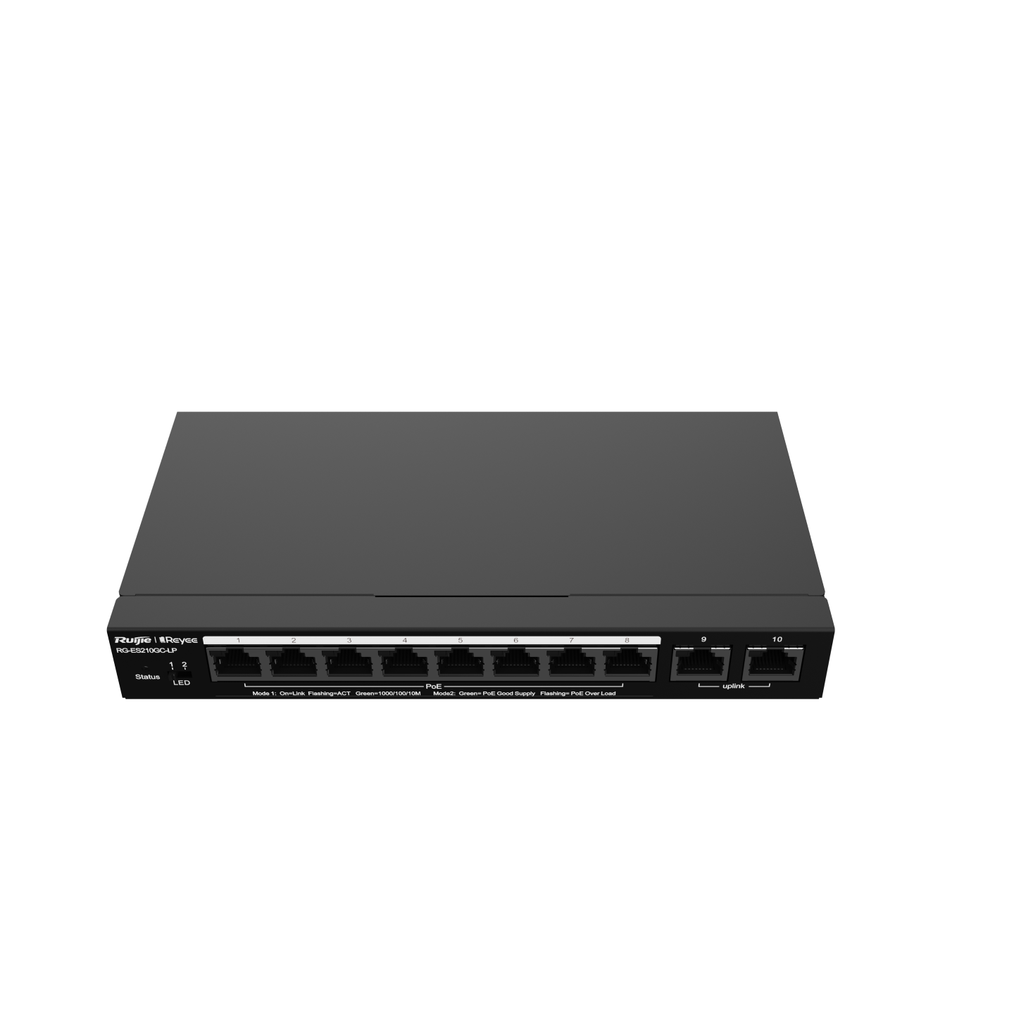 RG-ES210GC-LP, 10-Port Gigabit Smart Cloud Mananged PoE Switch