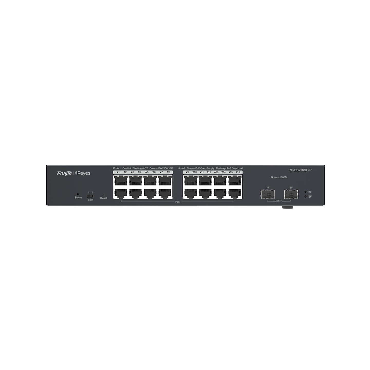 RG-ES218GC-P, 18-Port Gigabit Smart Cloud Mananged PoE Switch